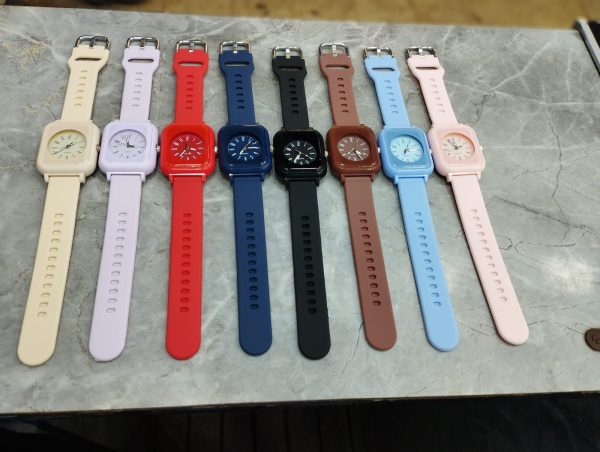 Curren Square Dial Ladies Watch with Rubber Strap – Stylish Quartz Watch for Women – Multiple Colors (No Box)