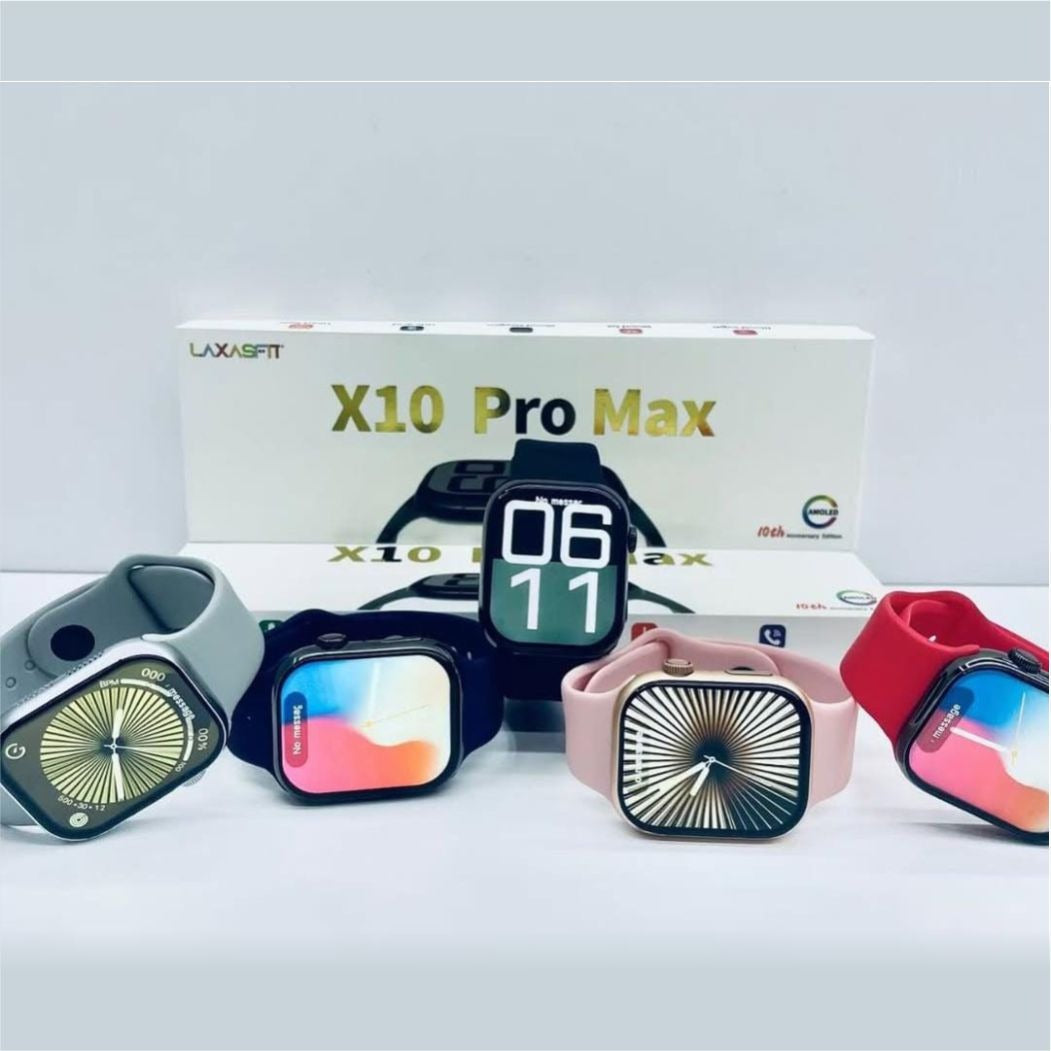 X10 Pro Max Smart Watch – 2025 Ultra Slim Smartwatch With Bluetooth Calling, Water Proof With Box