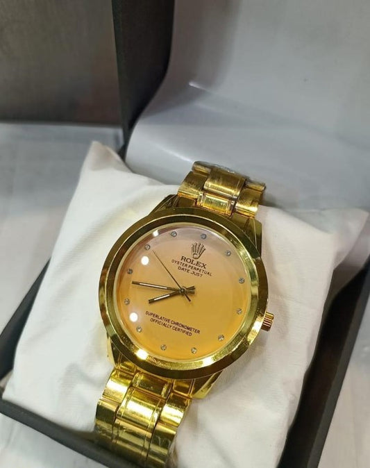 Rolex Men’s Quartz Stainless Steel Watch – 40mm Round Dial | Formal Analog Wrist Watch | Without Box | Made in China