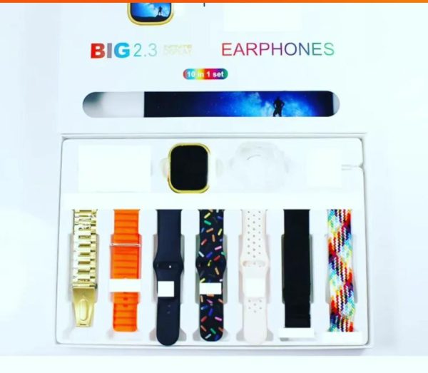 I20 Ultra Max Suit Smartwatch 10-in-1 Combo – 2.3" Big Display, 7 Colorful Straps & AirPods 2 | Smart Watch for Men, Women & Kids | Bluetooth Calling, Fitness & Health Tracker