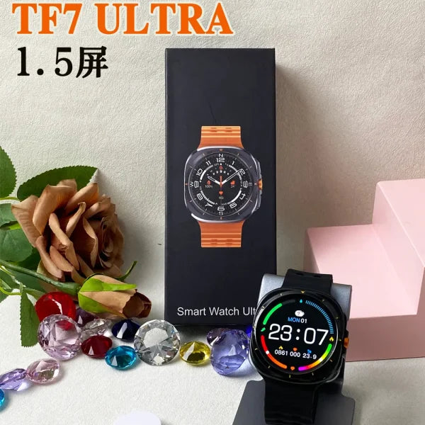 TF7 Ultra Smartwatch – AMOLED Display | IP67 Waterproof Fitness Tracker with Heart Rate, Sleep & Activity Monitoring | Stylish Metal Body for Men & Women