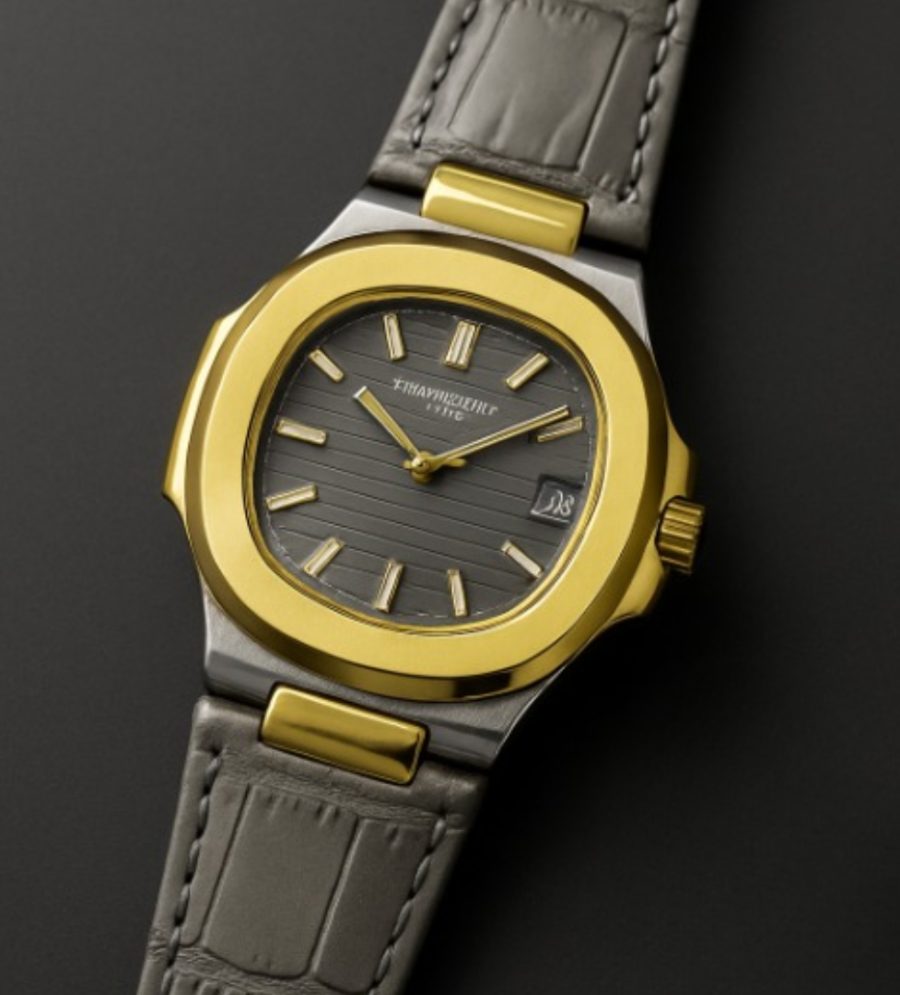 Patek Philippe Nautilus 8044 – Grey Gold Tone | 3atm Water Resistant Luxury Watch Without Box