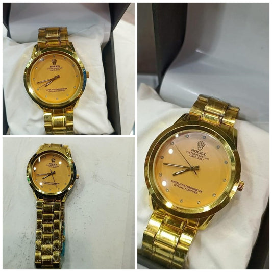 Rolex Men’s Formal Quartz Wrist Watch With Stainless Steel Strap – 40mm Round Case ( Without Box )
