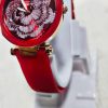 Silicone Strap Women’s Watch – Floral Dial Stainless Steel Ladies Watch in Red, Pink, Purple (No Box)