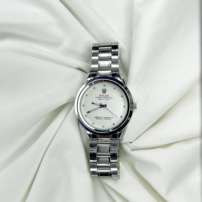 Elevate Your Look with the Rolex Men’s Formal Quartz Watch – A Timeless Stainless Steel Masterpiece