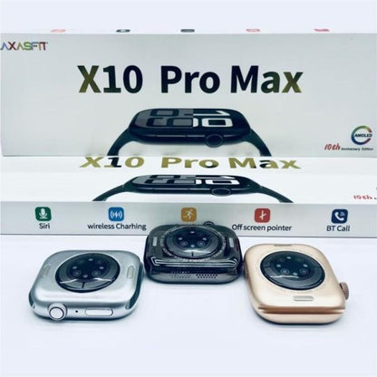 X10 Pro Max Smart Watch – 2025 Ultra Slim Bluetooth Calling Smartwatch | Waterproof Fitness Tracker | Heart Rate & Sleep Monitor | With Box
