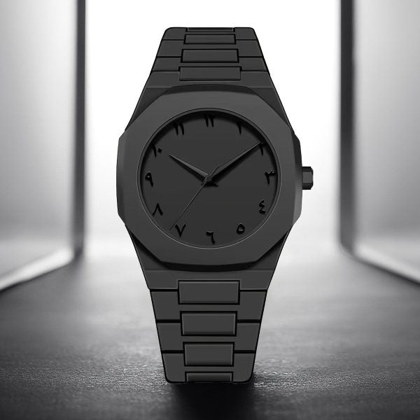 Full Black Aura Quartz Analog Watch for Men & Boys | Lightweight Fiber Body | Premium Design with Butterfly Lock | Stylish Men's Wristwatch (Random Box)
