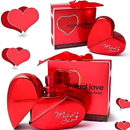 Mutual Love Perfume for Women – 50ml EDP | Heart-Shaped Bottle | Floral & Fruity Long-Lasting Fragrance | Romantic Gift for Her