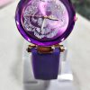 Silicone Strap Women’s Watch – Floral Dial Stainless Steel Ladies Watch in Red, Pink, Purple (No Box)