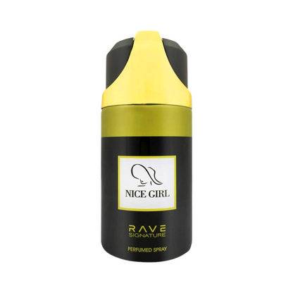 Rave Signature Nice Girl Perfume Spray – 250ml | Unisex Body Spray | Long-Lasting Luxury Fragrance | Antiperspirant Deodorant for & Women