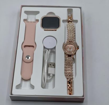Mi Ni ZW10 DO Elegant Diamond Series Women’s Smartwatch | Bluetooth Calling, Health & Fitness Tracker, 2-in-1 Luxury Smart Watch