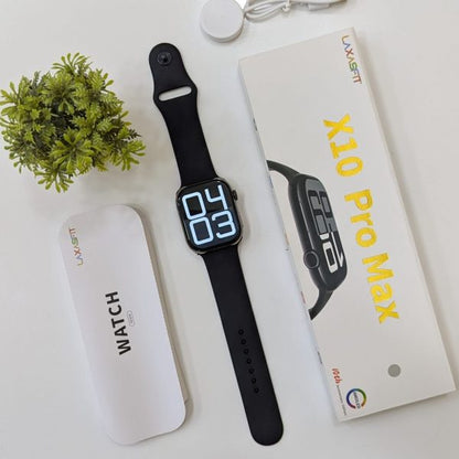 X10 Pro Max Smart Watch – 2025 Ultra Slim Bluetooth Calling Smartwatch | Waterproof Fitness Tracker | Heart Rate & Sleep Monitor | With Box