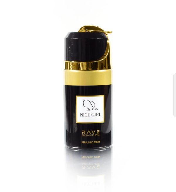 Rave Signature Nice Girl Perfume Spray – 250ml | Unisex Body Spray | Long-Lasting Luxury Fragrance | Antiperspirant Deodorant for & Women