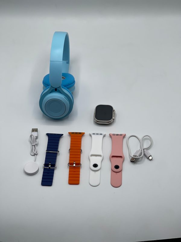 Ultra 2 Smart Watch Bundle – Free P47 Wireless Bluetooth Headphones + 7 Stylish Straps | Full HD Touchscreen Smartwatch for Men