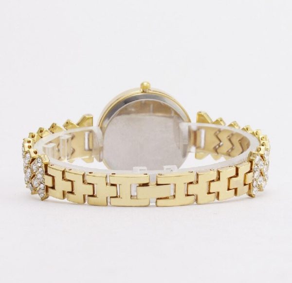 Women’s Fashion Diamond Quartz Watch – Luxury Golden Ladies Watch for Casual & Party Wear (No Box)