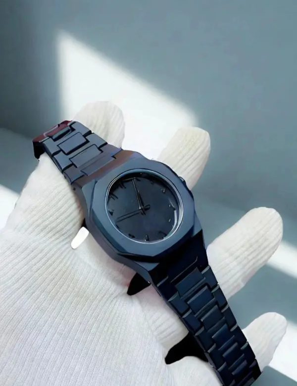 Full Black Aura Quartz Analog Watch for Men & Boys | Lightweight Fiber Body | Premium Design with Butterfly Lock | Stylish Men's Wristwatch (Random Box)