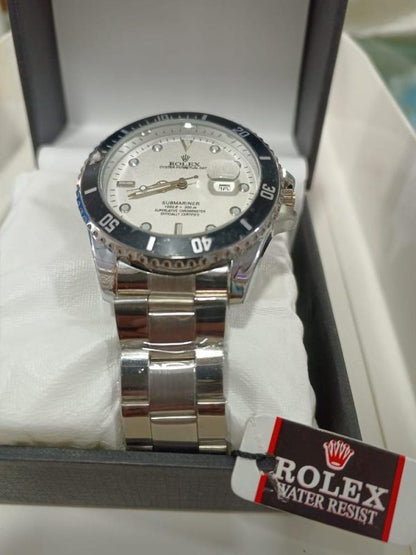 Rolex Men’s Quartz Formal Wrist Watch – Stainless Steel Strap | AA Copy | Waterproof Analog Watch with Box