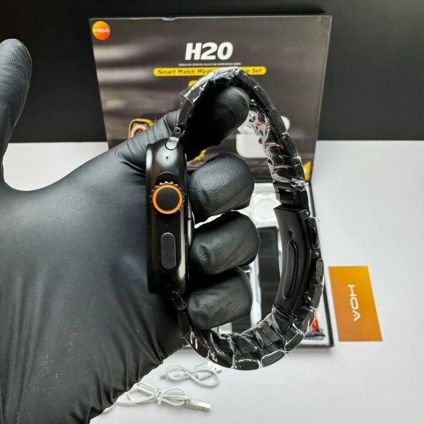 H20 Ultra Smartwatch 10-in-1 Combo with Free AirPods | 49mm Dial | Always-On Display | Bluetooth Calling | iOS & Android Compatible