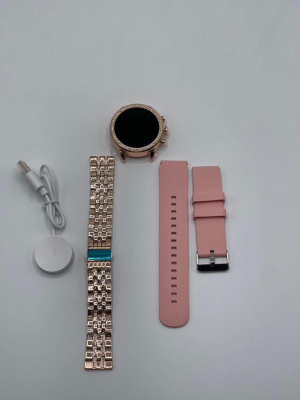 Gen 9 Smart Watch for Women | Elegant Fitness Tracker with Heart Rate & Sleep Monitor | 2 Interchangeable Straps | Compatible with Android.