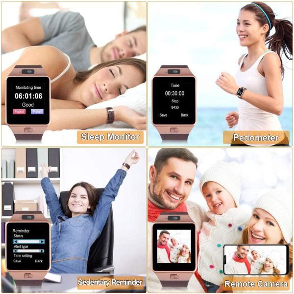DZ09 Bluetooth Smartwatch – Touchscreen Fitness Tracker with SIM & SD Card Slot, Camera & Call Function | Men & Women | Sports Smart Watch (Black)