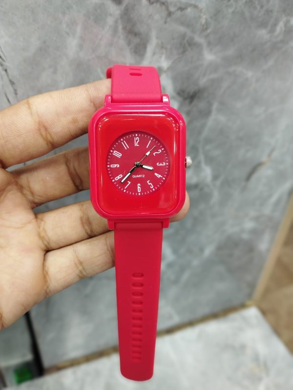 Curren Square Dial Ladies Watch with Rubber Strap – Stylish Quartz Watch for Women – Multiple Colors (No Box)
