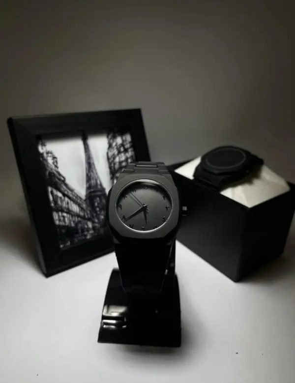 Full Black Aura Quartz Analog Watch for Men & Boys | Lightweight Fiber Body | Premium Design with Butterfly Lock | Stylish Men's Wristwatch (Random Box)