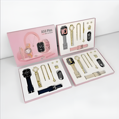A58 Plus 6-in-1 Smartwatch for Women | Stylish Fitness Tracker with Health Monitoring | Waterproof | Perfect Gift for Girls – Random Color