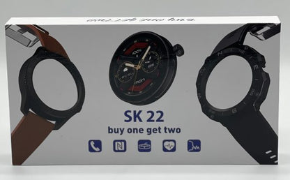 SK 22 Smartwatch with 2 Cases & 2 Straps – AMOLED Display, Bluetooth Calling, Multi-Function Digital Watch for Men & Boys | Compatible with Android.