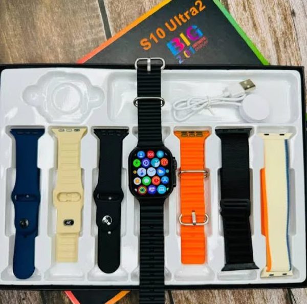 S10 Ultra 2 Smart Watch – 7 Stylish Straps | Titanium Body | Magnetic Charger | Waterproof Smartwatch for Kids, Men & Women