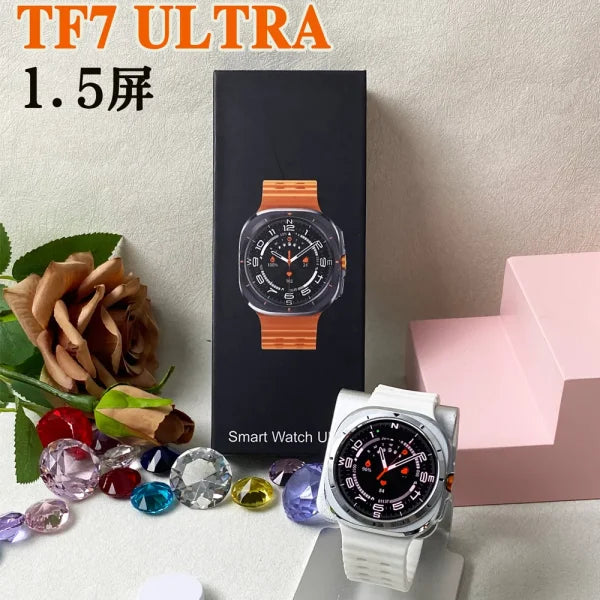 TF7 Ultra Smartwatch – AMOLED Display | IP67 Waterproof Fitness Tracker with Heart Rate, Sleep & Activity Monitoring | Stylish Metal Body for Men & Women