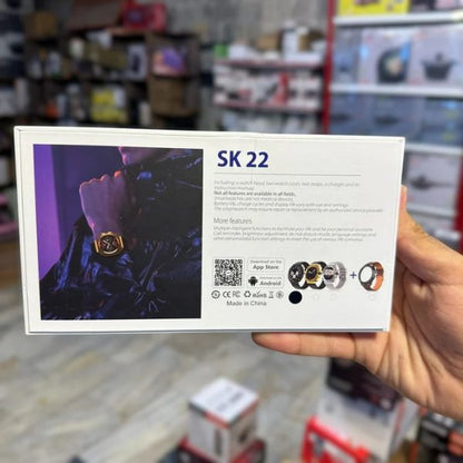 SK 22 Smartwatch with 2 Cases & 2 Straps – AMOLED Display, Bluetooth Calling, Multi-Function Digital Watch for Men & Boys | Compatible with Android.